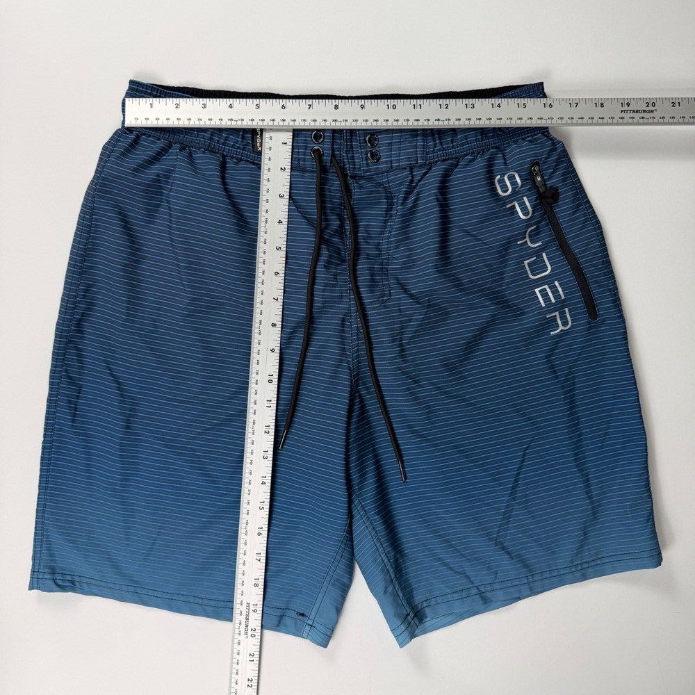 Spyder Men's Blue Striped‎ Board Shorts Swim Trunks Size XL TG Style S620604 - Picture 5 of 7